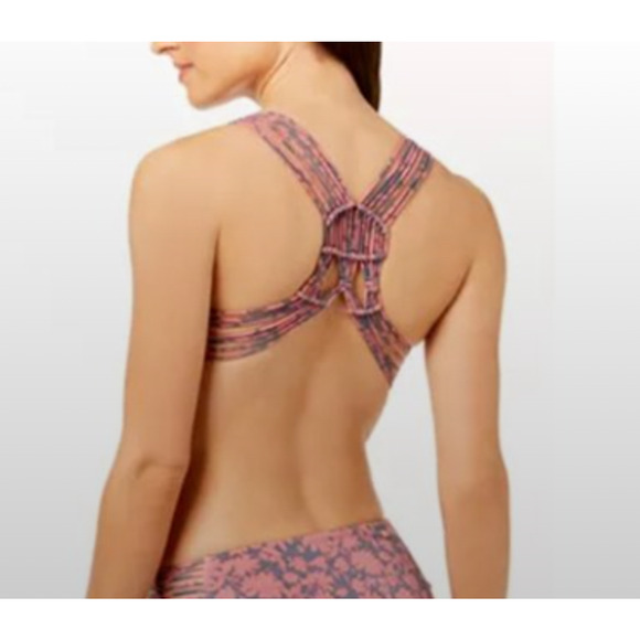 Dolce Vita Women's Macrame Bralette Bikini Swim Top Rose Large NEW - Picture 2 of 6